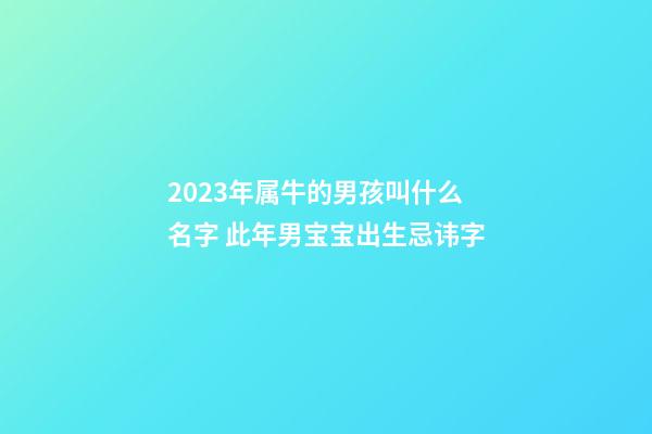 2023年属牛的男孩叫什么名字 此年男宝宝出生忌讳字